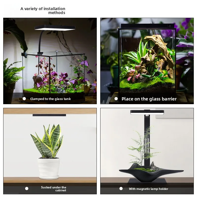 Week Aqua Mini9Pro Magnetic Clamp LED Aquarium Light&RGB+UV Full Spectrum-for Nano Tank,Mossarium,Planted Jar&Micro Landscape