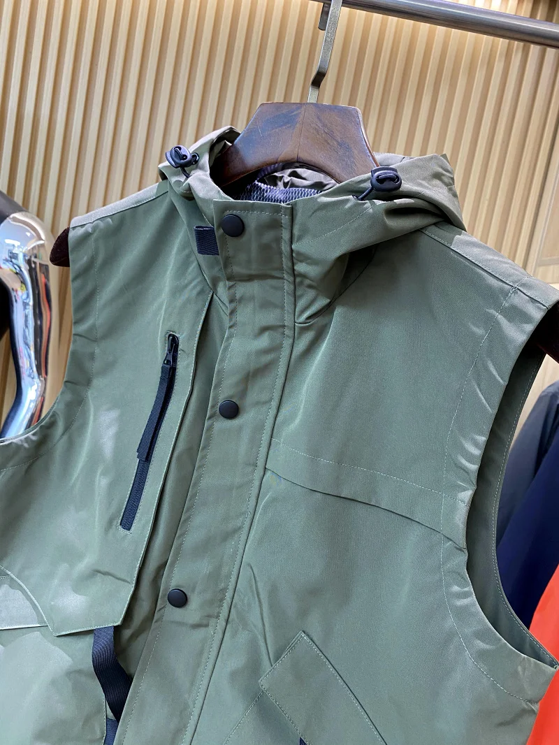 

Outdoor Men's Faionable Workwear Vest Autumn Winter New Sle Multi-ket 3D Tailored Jaet Polyester Fiber Zipper Decora...