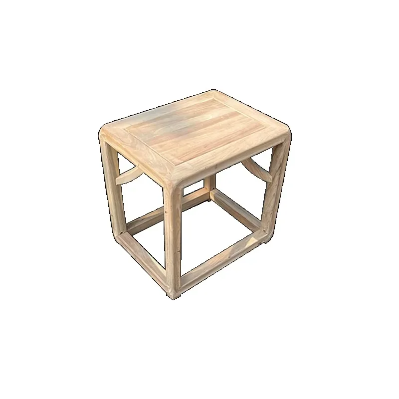 New Chinese Style Solid Wood No-Paint Small Square Stool, Tea Stool, Dipped Stool, Shoe Changing, Dressing Bench, Simple Z