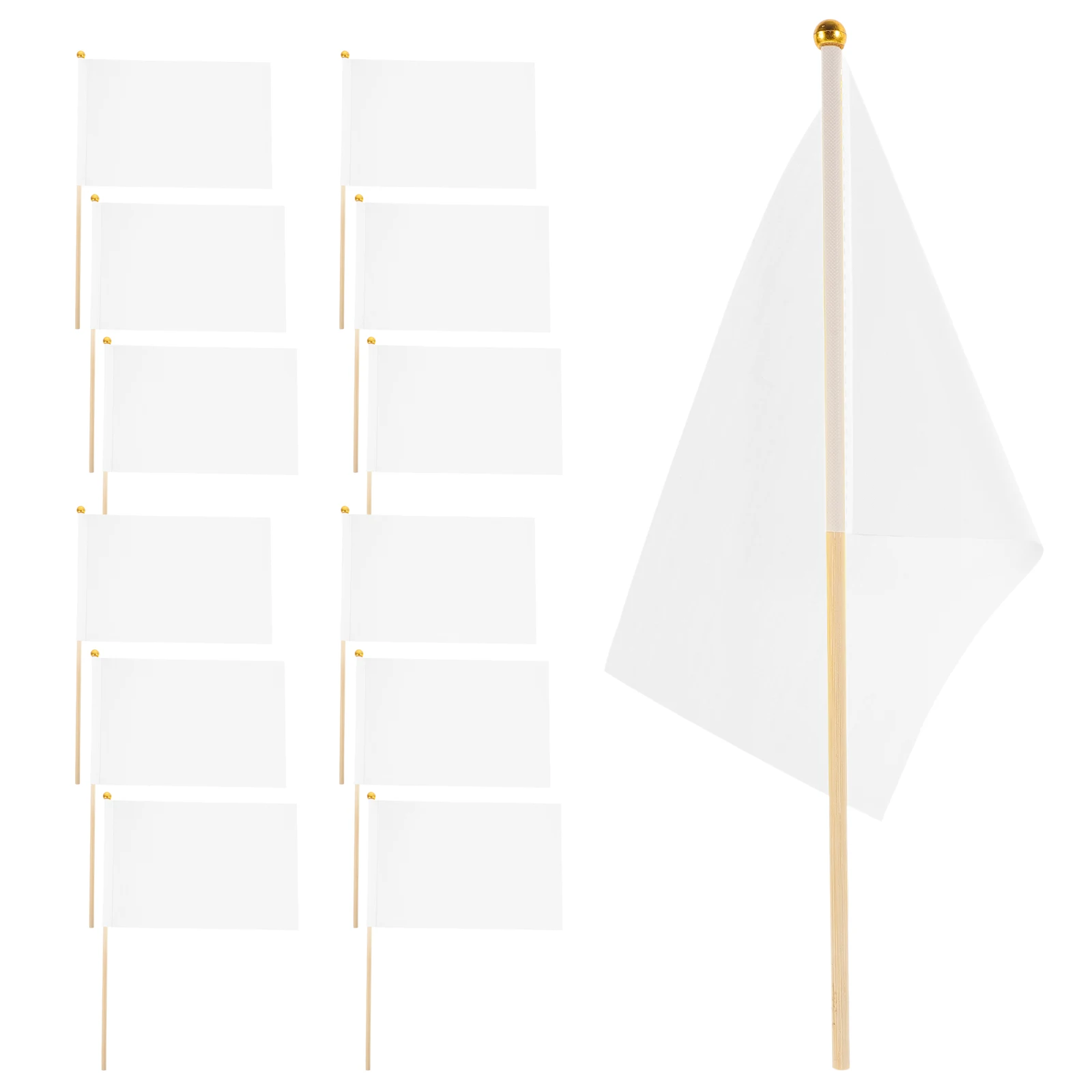 

50pcs Referee 14x21cm Mini Waving Flags Polyester Wood Stick Handheld Signal Flags for Sports Party Decoration