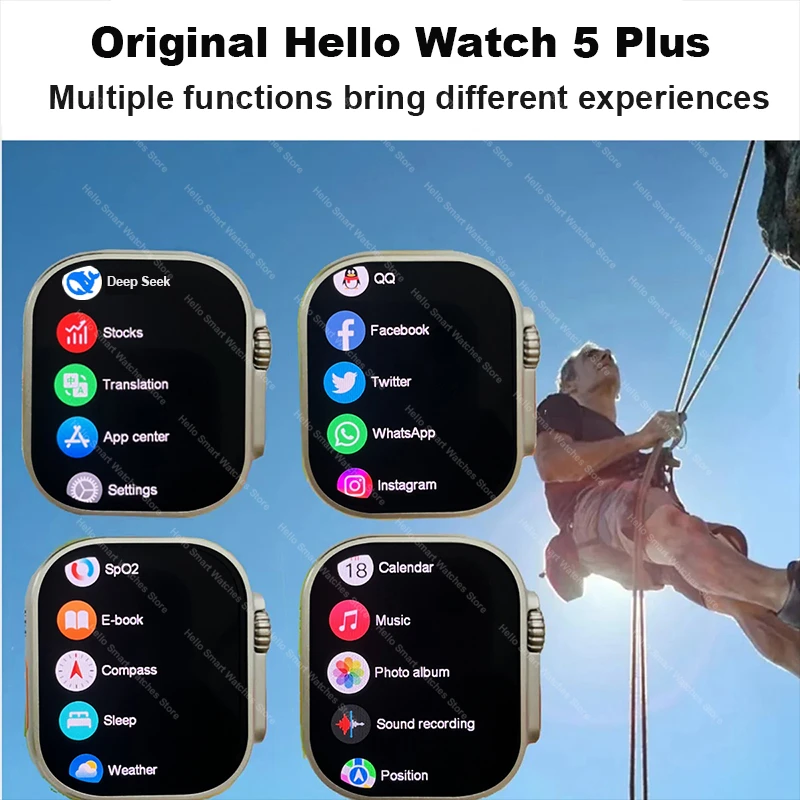 Smartwatch 2025 الرسمية الأصلية مرحبا ساعة 5 زائد الترا 3 AMOLED 4G ROM NFC GPT البوصلة بلوتوث دعوة 49 مللي متر ساعة ذكية الرجال