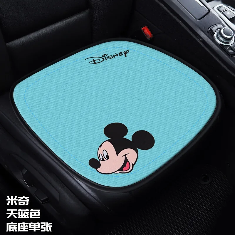 1PCS Disney Mickey Mouse Car Seat Cushion Polyester Fiber Breathable Fabric Five-seat Universal Cartoon Cute Car Seat Cushion