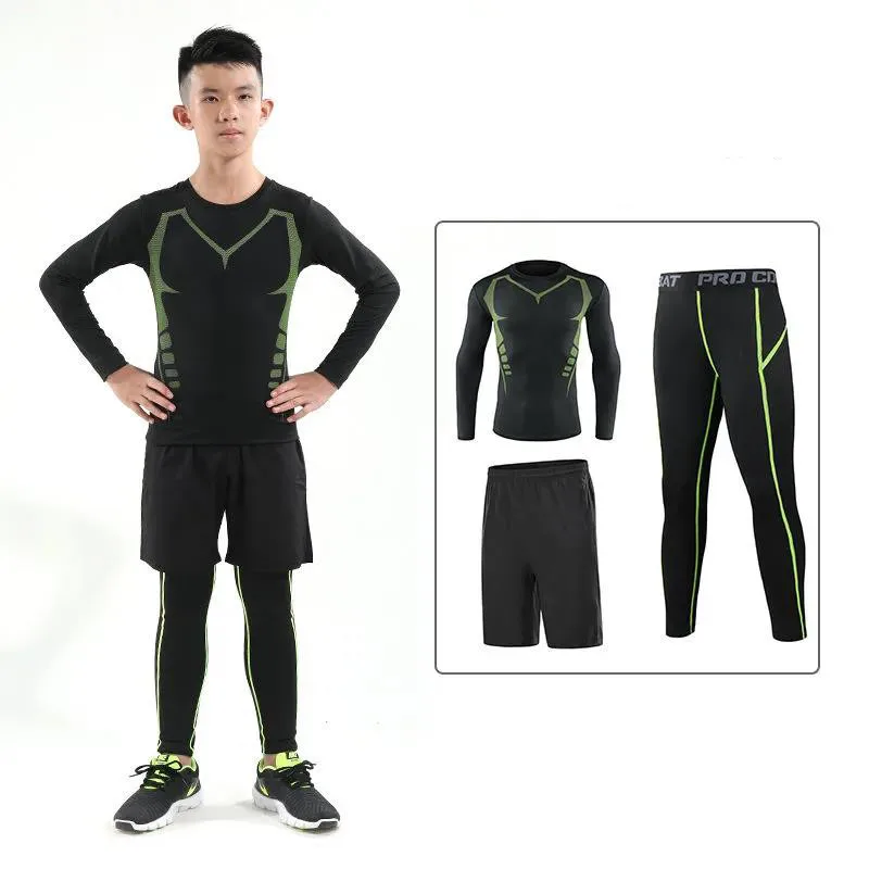 Kids Running Set Children Boy Girl Men Women Fitness Basketball Football Sport Hiking Skiing Thermal Underwear Suit Tracksuit 03