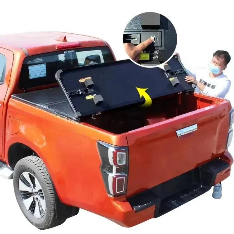 High Quality Hard Tri-Folding Aluminum Tonneau Bed Cover L0 For BT- Seri Pickups Auto Parts 2