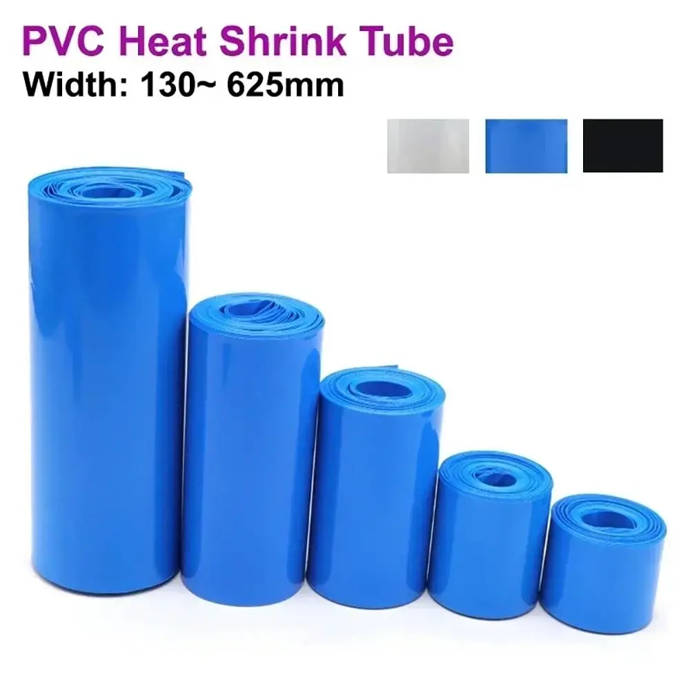1Meter/Pack Durable Li-ion Wrap Heat Shrink Tube 18650 Battery Pack PVC Shrinkable Film Multi Sizes 70-200mm Width Tape Sleeves