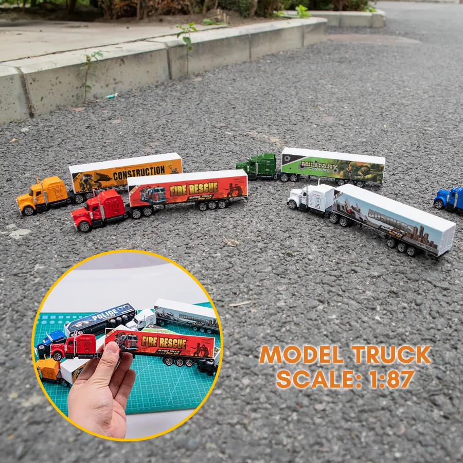 

Scale 1:87 Sliding Alloy Truck Model Diecast Car Toy Container Oil Truck Tank Multi-color Vehicles Toys Birthday Gift for Kids