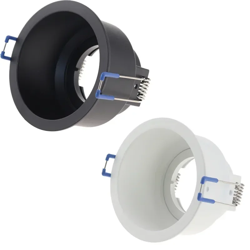 Faretto a LED girevole antiriflesso in lega di zinco quadrato rotondo da 80mm moderno tagliato GU10 cornice dell'alloggiamento del dispositivo bianco/nero