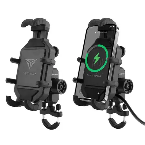 オートバイワイヤレス充電電話ホルダークレードル 3.0 急速充電器 GPS モトサポート携帯電話ハンドルバーマウント 4-7 インチ電話用