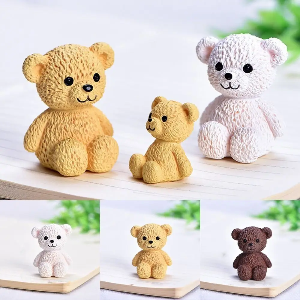 

Cute Miniature Bear Figurines Funny Plastic Cartoon Animal Statue Mini Handmade Bear Ornament Dessert Decor