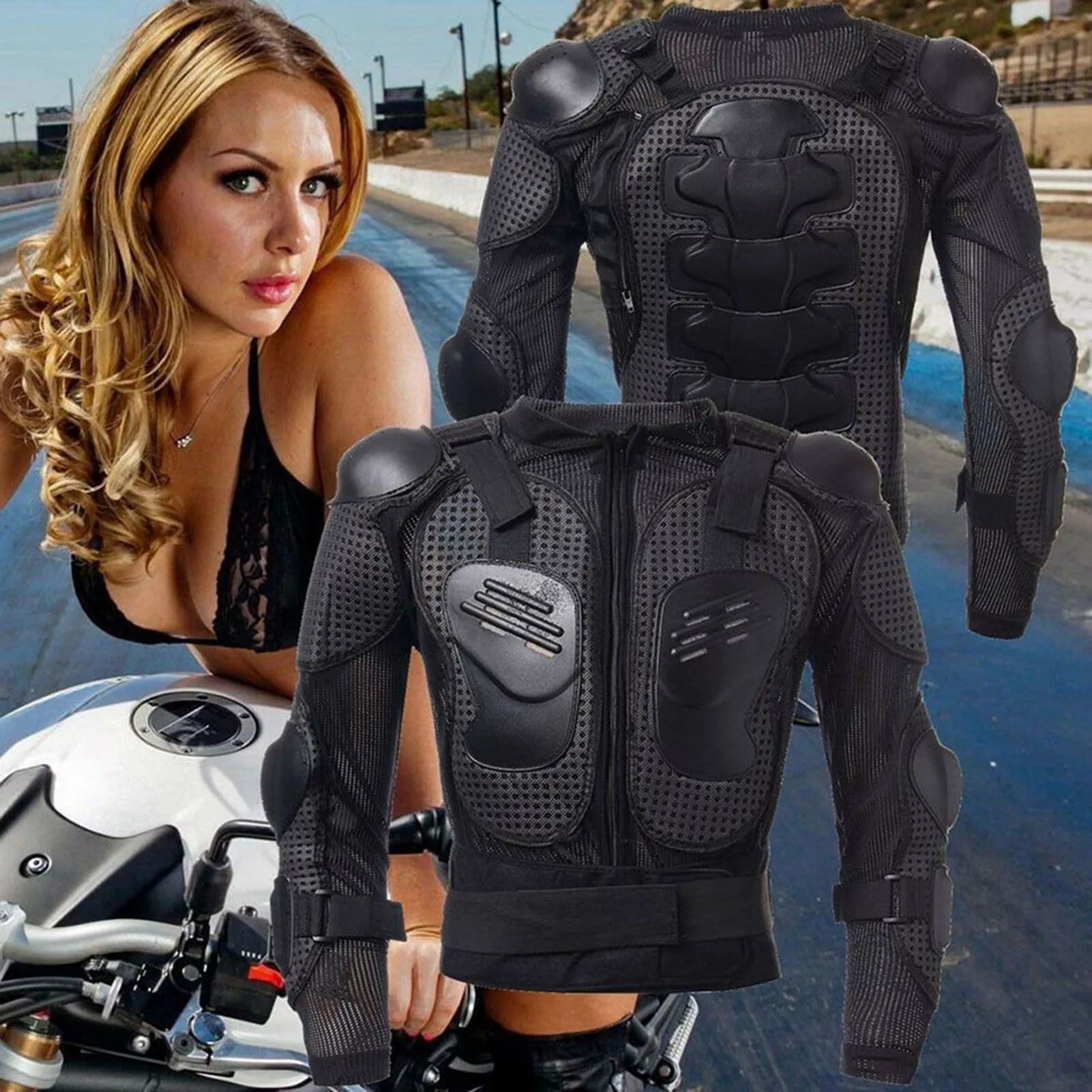 New Full Body Motorcycle Armor Motorcycle Protective Armor  Motorcycle Riding Jacket Spine Shoulder Chest Protection Size S-3XL