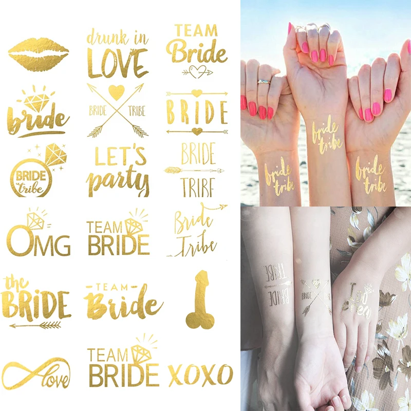 10Pcs/Set Bachelorette Party Bridal Decoration Tattoo Stickers Valentine's Day Party Wedding Engagement Party Themed Decorations