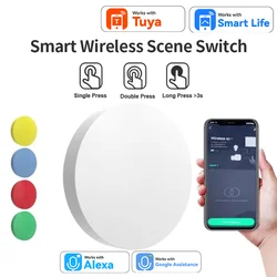 Tuya Zigbee Smart Wireless Scene Button Switch Remoter Multi-scene Linkage ConSupport Alexa Goolge Home Voice Assitant
