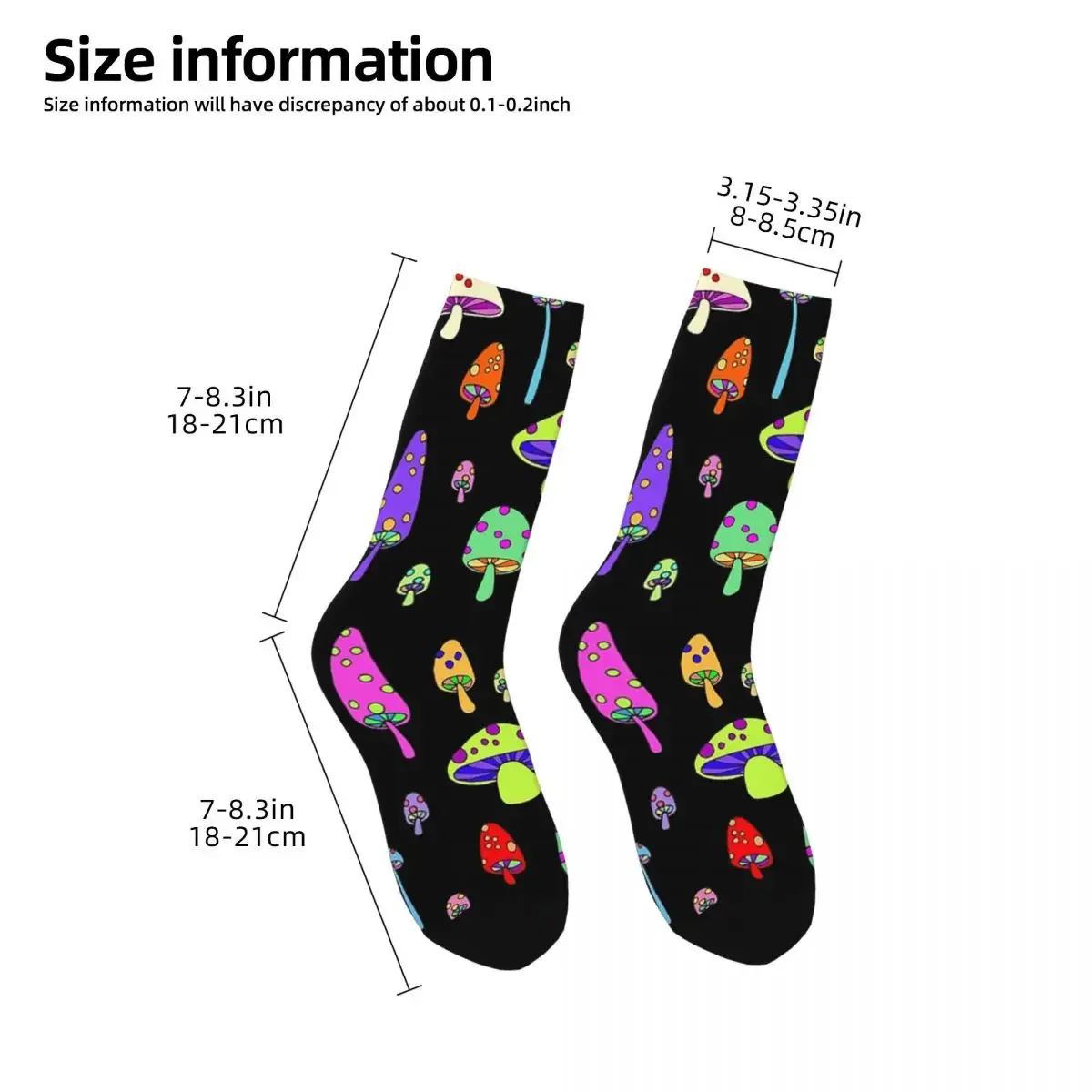 Technicolor-calcetines largos de setas para hombre y mujer, medias Harajuku de alta calidad, accesorios para todas las estaciones, regalos