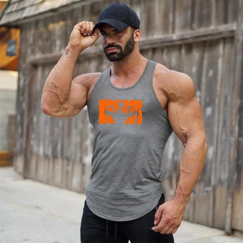 Muscleguys Fitness Tank Tops Mens Gym Sleeveless Singlets Man Bodybuilding Stringer Tanktop Activewear Cotton Tanktops