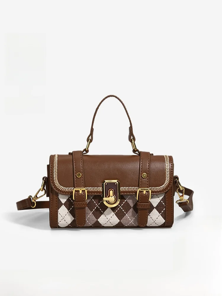 

Polaiya Retro Versatile Small Square Bag Women's Autumn Winter Handbag Single Shoulder Crossbody Bag Fashionable All-Match