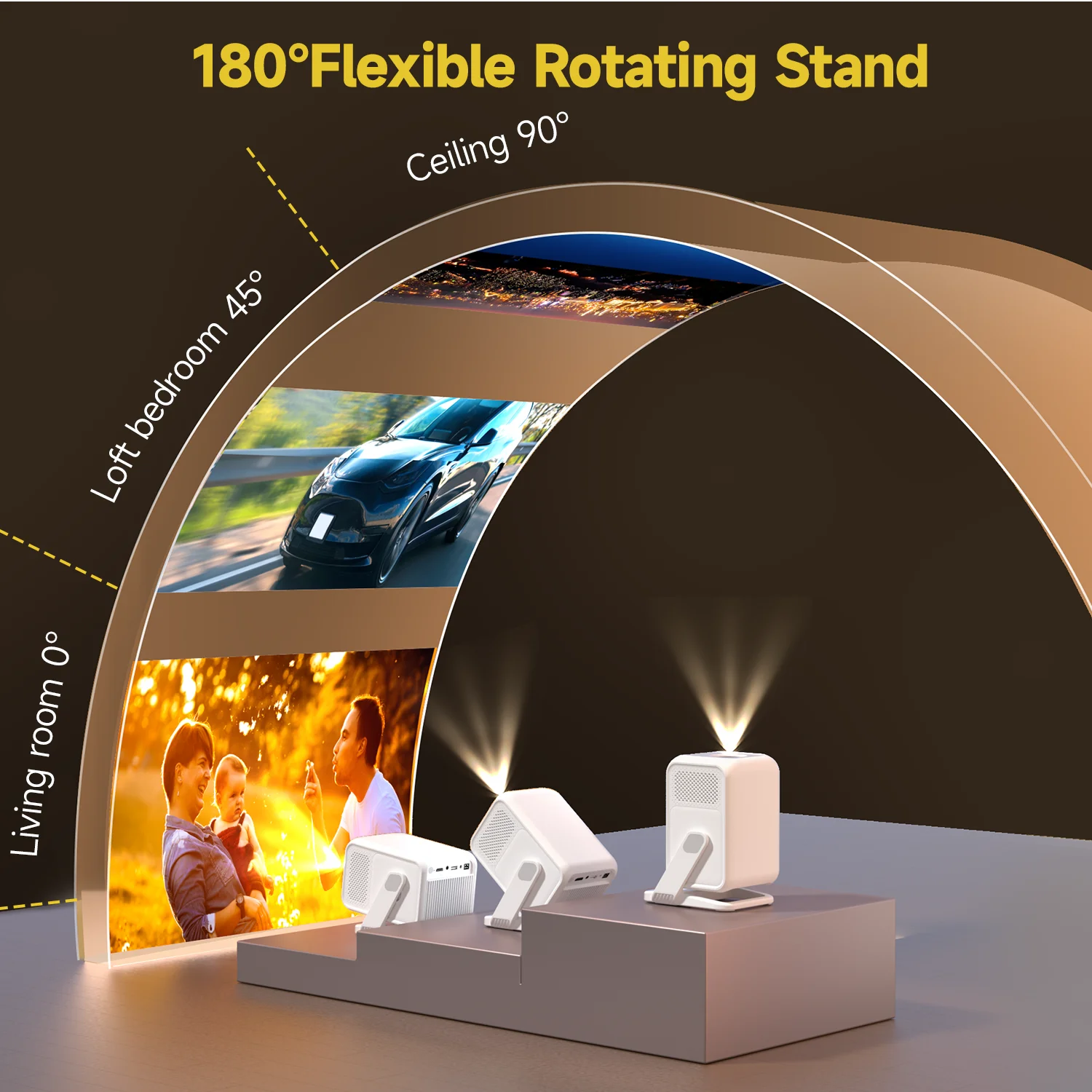 Magcubic Autofokus 4K HD 1920*1080P 420ANSI Tragbarer Projektor Android 11 BT5.4 Gebauter 5W HiFi-Lautsprecher für Heimkino HY310 X