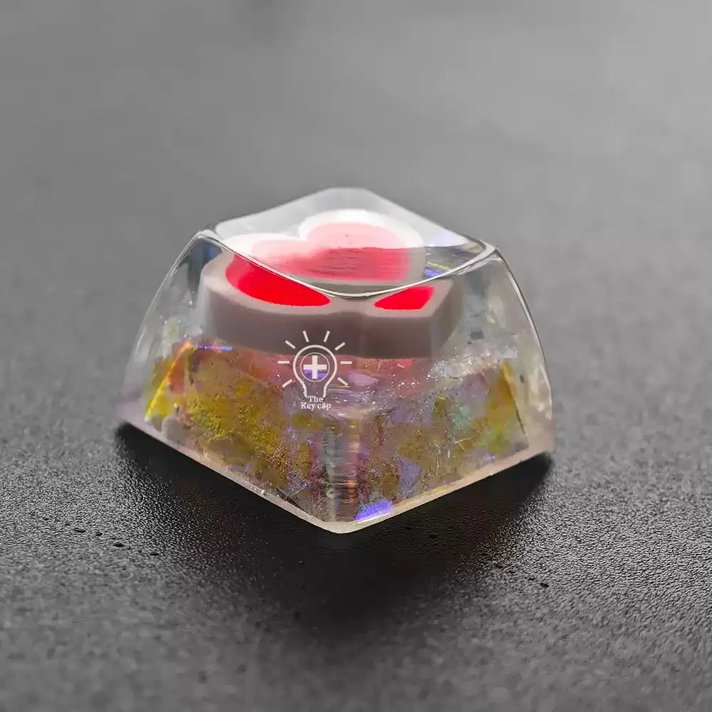 Frozen love Resin Keycap Set (4-Piece) - SA 1U Height, Cross Stem, RGB Backlit for WASD/Arrow Keys - DIY Mechanical Keyboard Art