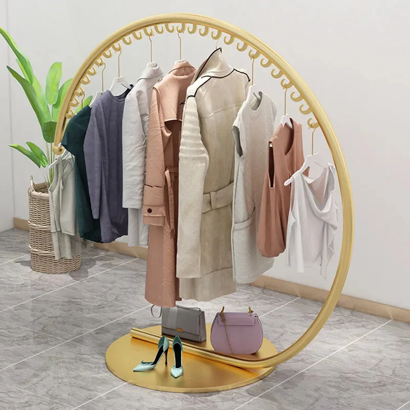 ตู้เสื้อผ้า Coat Rack ยืน Dressing Room ระบบโลหะชั้นวางเสื้อผ้าเฟอร์นิเจอร์ห้องน้ํา Perchero Pared Hanger ในห้องโถง