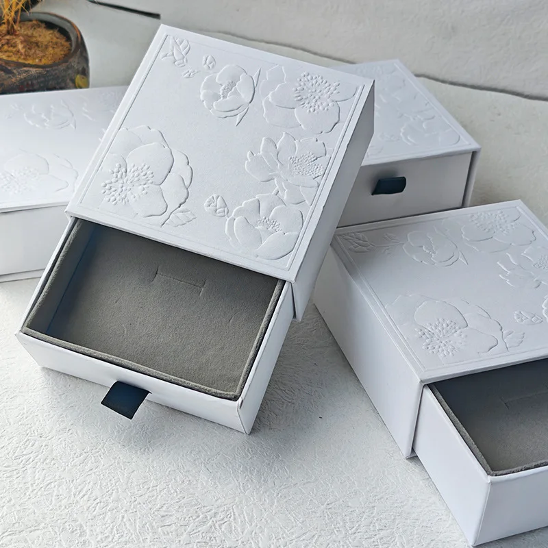 

Jewelry Packaging Box High-End Embossed Jewelry Box Jewelry Storage Box Cardboard For Travel Accessories Gift Packaging Home