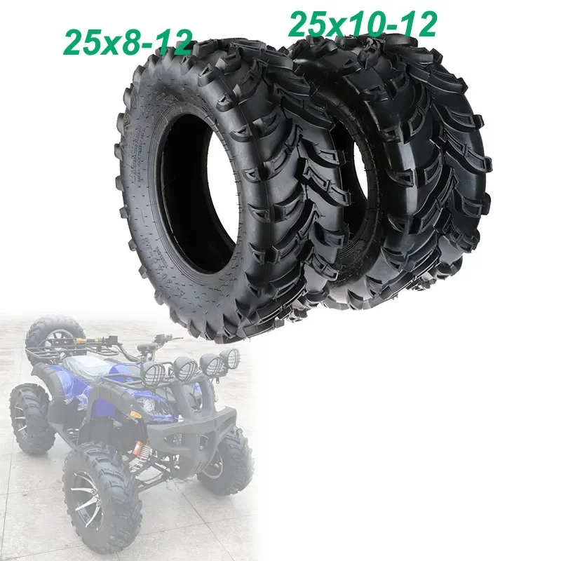 12 Inch Tyres Front Wheel 25x8-12 Rear Tires 25x10-12 for China 150cc 200cc 250cc Quad Vehicle Off road Motorcycle ATV Tires