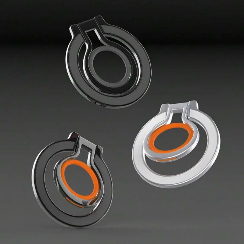MagSafe Compatible Magnetic Ring Buckle - 360° Rotating Strong Adsorption, Universal Portable Desktop Phone Holder