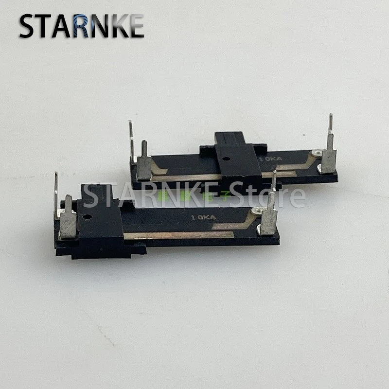 2PCS 34mm A10K 4-Pin Horizontal Single Straight Slide Potentiometer Mixer Fader 10KA Sliding Stroke 20mm Handle Length 6.5mm