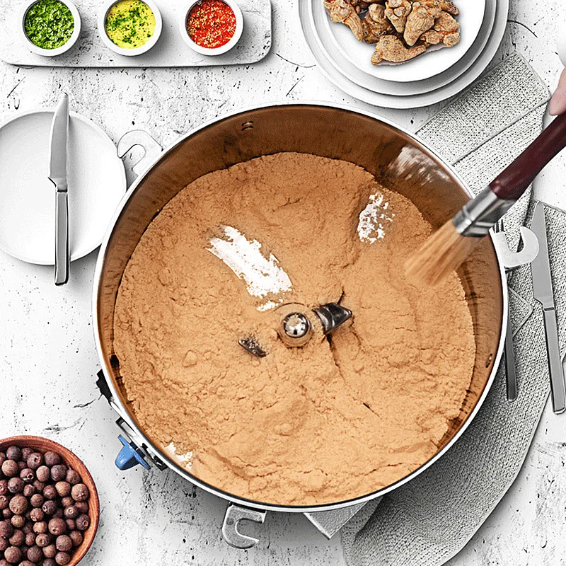 Moinho de farinha elétrico 2500g 220v/110v pulverizador comercial de grãos de café de ervas máquina de moer aço inoxidável