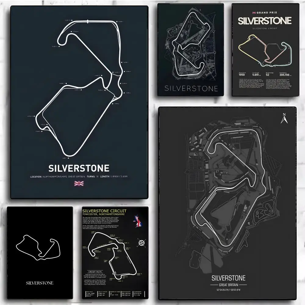 legendary circuit S-Silverstone Circuit Poster Modern Home Decor & Interior Design | Wall Art Collection