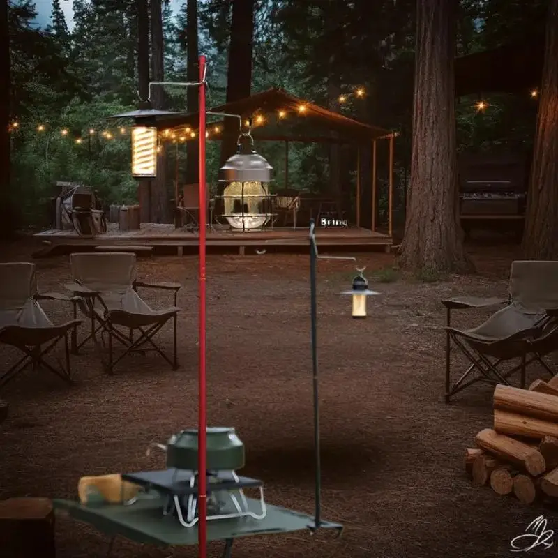 مجموعة من حوامل فانوس التخييم المصنوعة من سبائك الألومنيوم القابلة للفصل، شماعات إضاءة للمشي لمسافات طويلة في الهواء الطلق #5