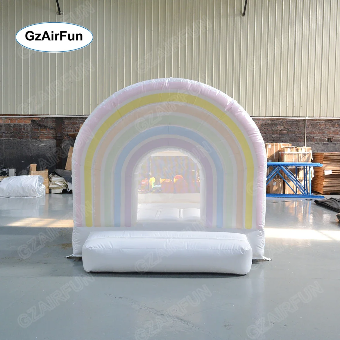 Commercial Toddler Rainbow Inflatable Bounce House Kids Castle For Sale