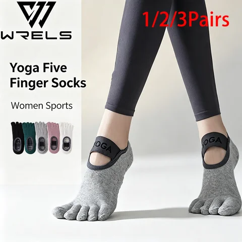 1/2/3Pairs Yoga Five Finger Socks Women Sports Anti Slip Absorbs Sweat Pilates Socks Breathable Cycling Hiking Fitness Socks