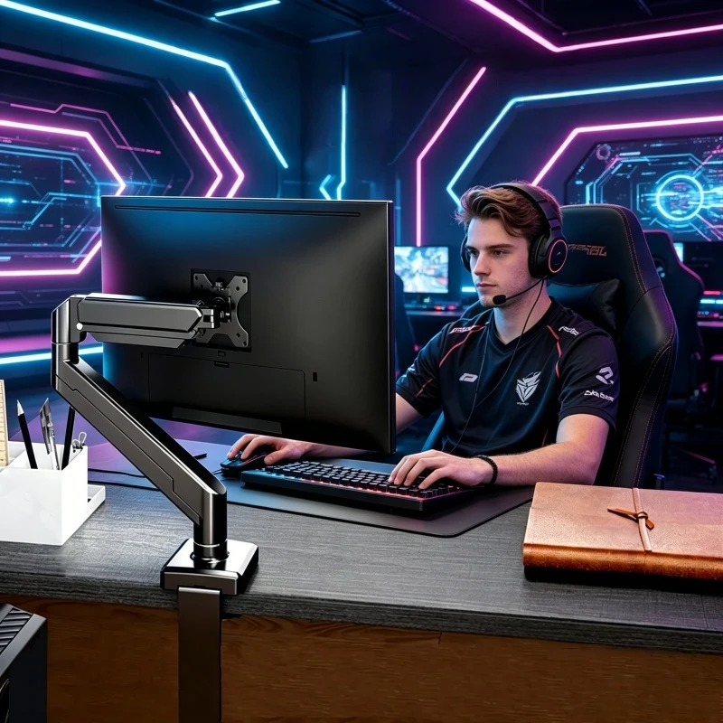 

Новое универсальное крепление для одного монитора на стол, до 32 дюймов, до 19,8 фунтов, с полным набором функций: поворот, наклон, регулировка высоты