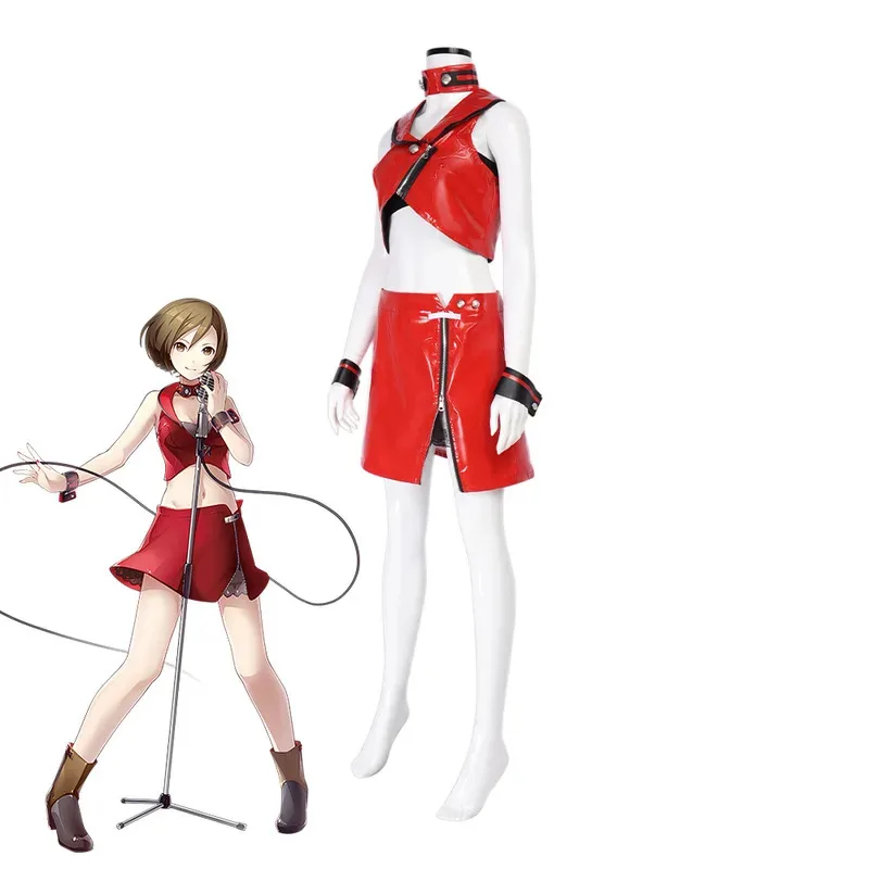 

Аниме VOCALOID3 Косплей Костюм Парик Meiko PU Красный Рождество Хэллоуин Формула Униформа для Женщин Comic Con tt9]