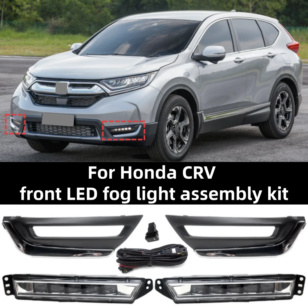 

For Honda CRV 2017-2019 Automotive Front Bumper LED Fog Light Assembly Kit