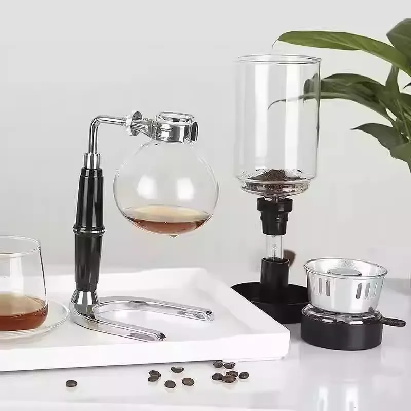 5 Cup Borosilicate Glass Siphon Coffee Pot Set Classic Portable Vacuum Manual Coffee Maker for Home Office Brewing