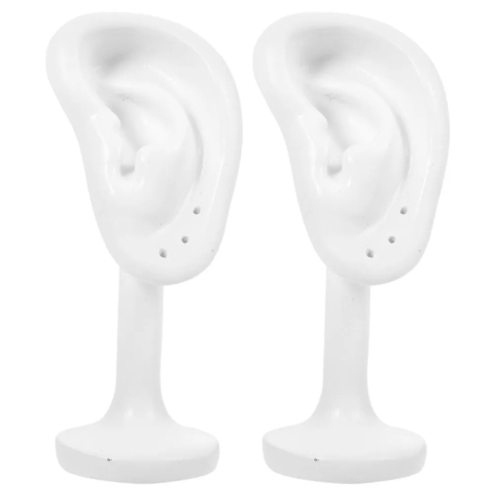 

2Pcs Premium Resin Ear Mode Earring Display Rack Human Ear Shaped Jewelry Stand for Retail Store Live Stream Studio Photo Shoot