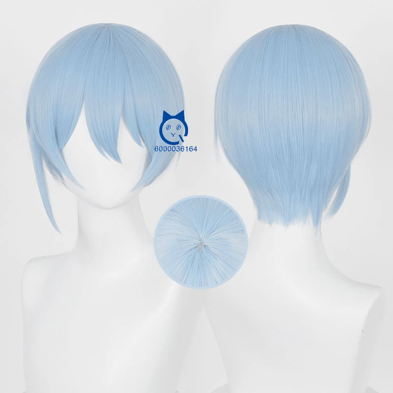 

Anime Blue Bllock Hot Yo Hiori High Quality Cosplay 28cm Light Blue Wig Heat Resistant Synthetic Hair for Comic Con Coser Party