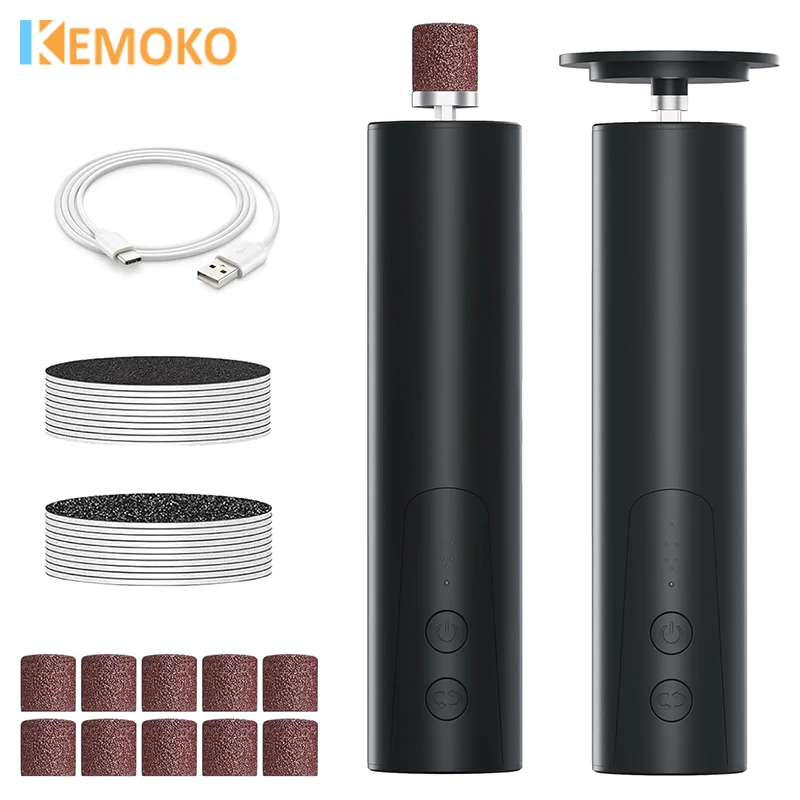 2 in 1 Electric Foot Callus Remover Foot Care Tool File Heels Dead Skin Pedicure Machine Foot Grinder with Replacement Sandpaper