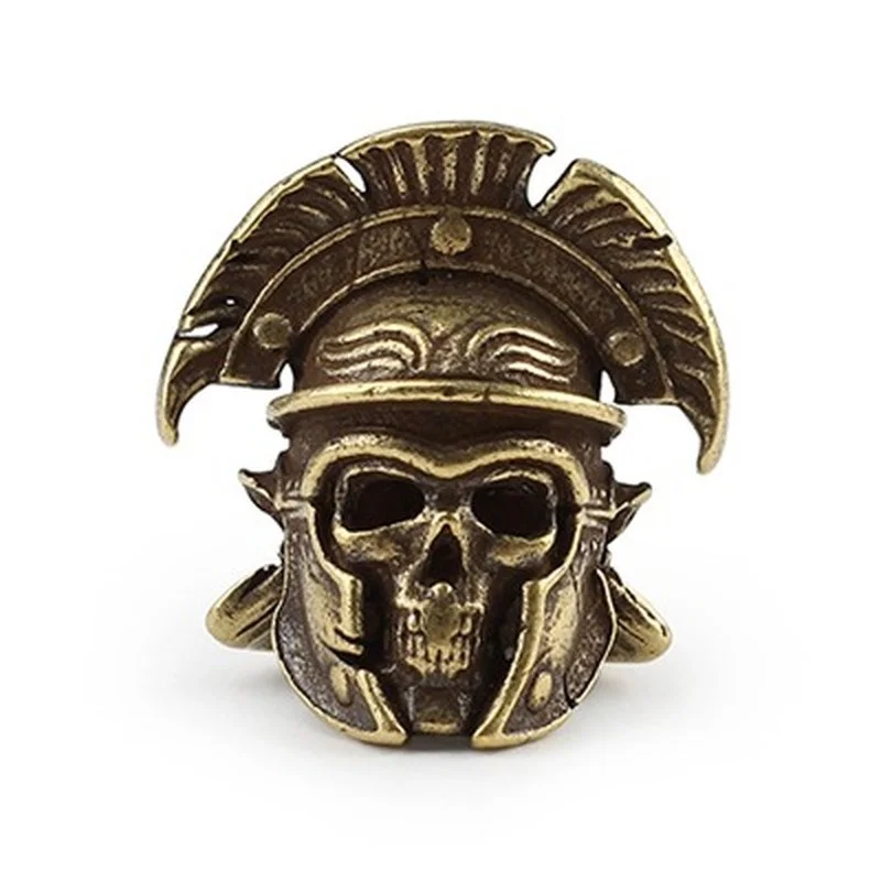 Pirate EDC DIY Knife Beads Pendant Vintage Color Brass Outdoor Tools Yellow Brass Skull Paracord Beads