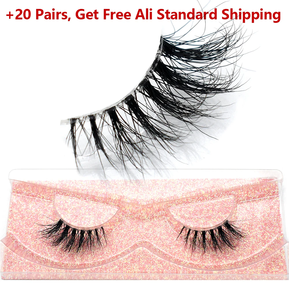 Dropshipping 3D Mink Half Eye Lashes Natural Lightweight Short Fake Eyelashes Soft Fluffy Clear Band Strip Mink Lashes Extension