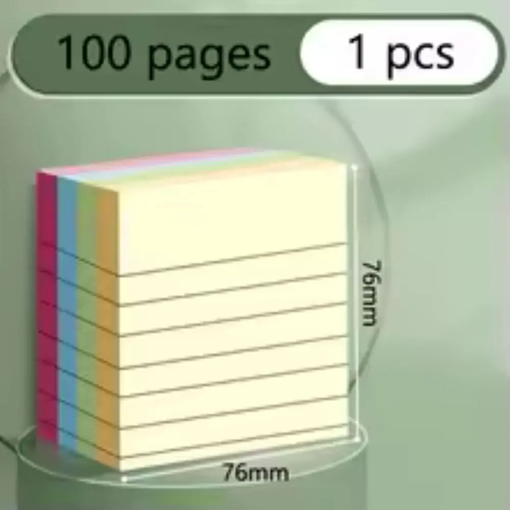 100/200 pagine di foglietti adesivi con linea orizzontale Quaderni di carta Note adesive per ufficio per studenti di grandi dimensioni