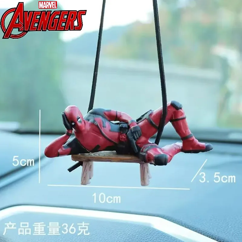 

Marvel Super Hero Deadpool 3 Car Pendant Car Rearview Mirror Pendant Interior Accessories Disney Children's Mini Model Ornaments