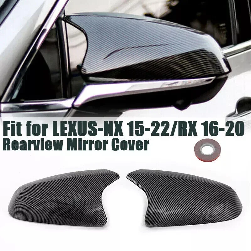 

For Lexus NX RX NX200 RX300 450h 2016-2022 Car Sticker Rearview Side Mirror Cover Wing Cap Exterior Door Rear View Case Trim