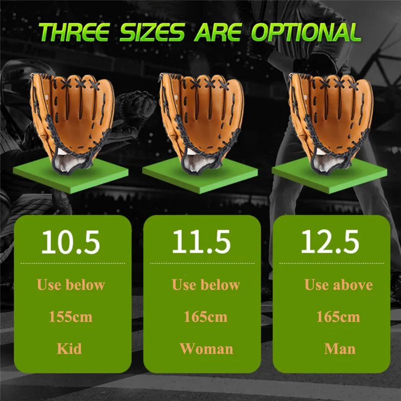 Outdoor Sport Baseball Glove Size 10.5/11.5/12.5 Left Hand For Kids/Adults Man Woman Training Softball Practice Equipment