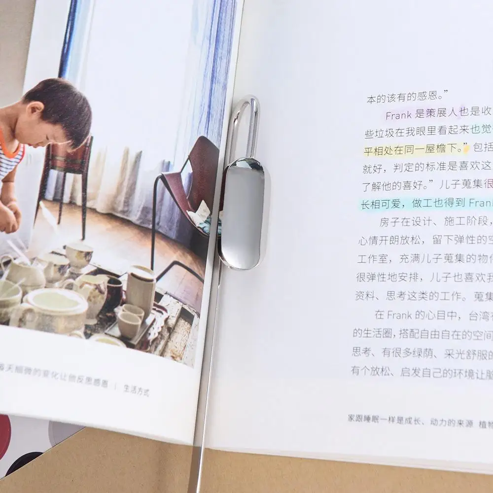 

Creative Swan Neck Bookmark Silver Reading Supplies Round Metal Book Cilp Book Page Marker Help Reading Book Page Holder