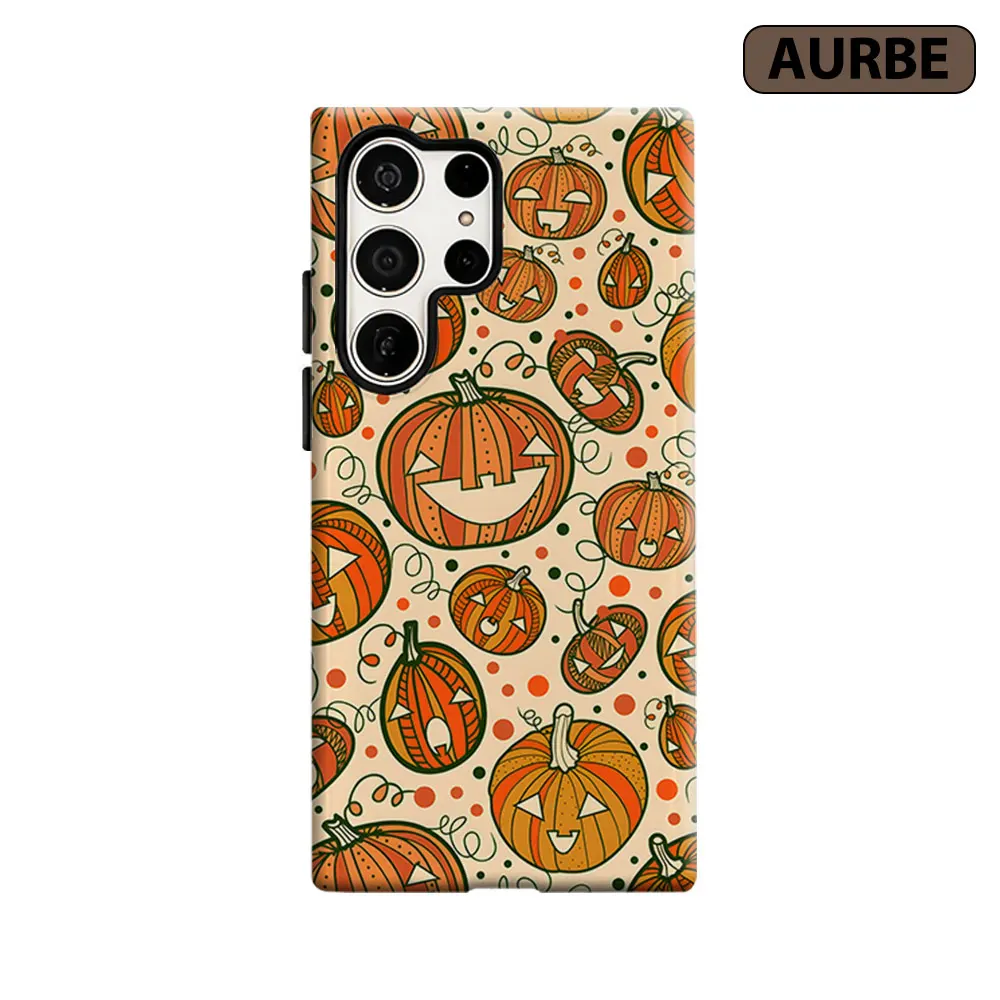 Cute Jack O Lantern Phone Case For Samsung Galaxy S26 S25 S24 S23 Ultra Plus HD Hard Double Layer Film Cover