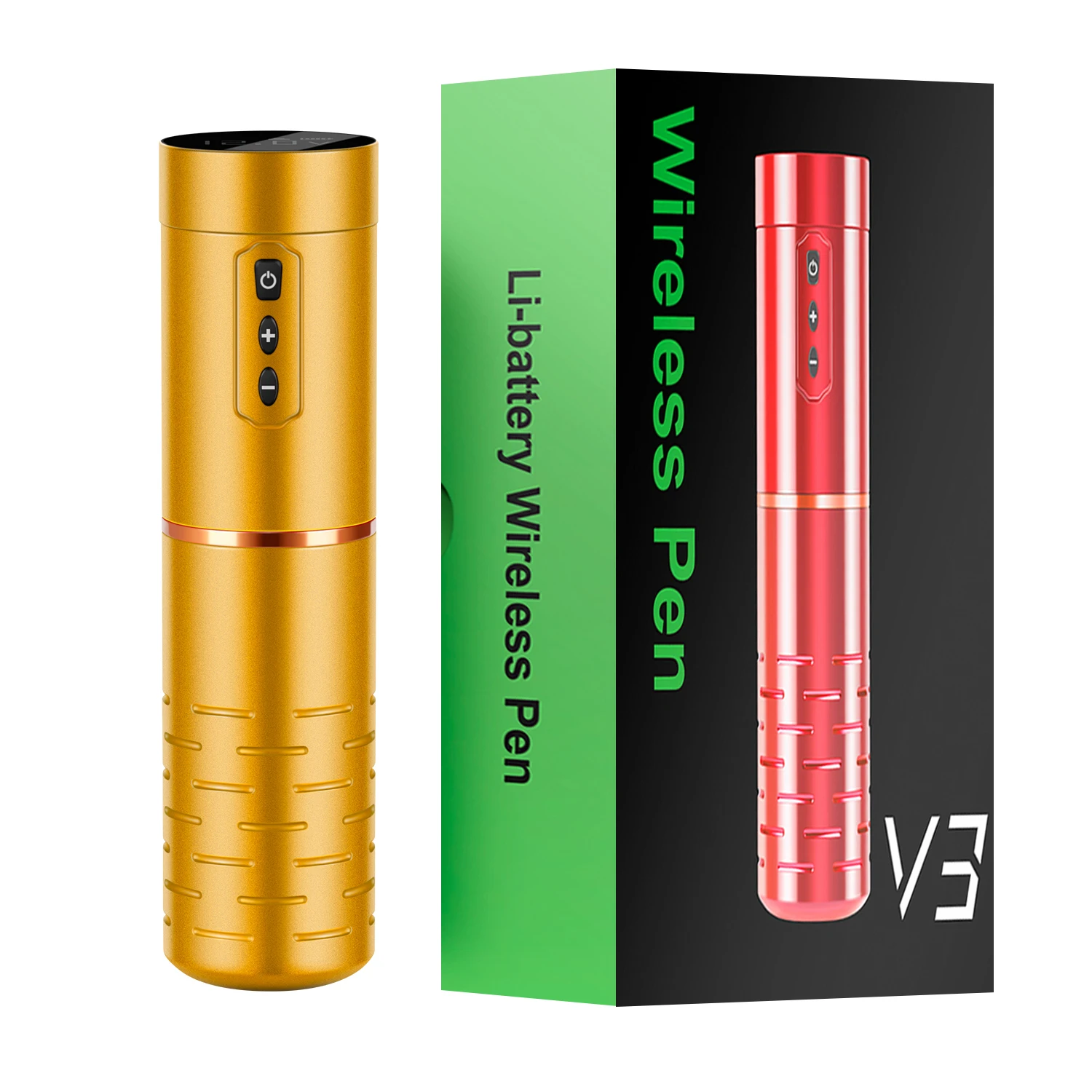 DM Wireless Tattoo Machine Professional V3 Powerful Coreless Motor Rotary Tattoo Pen 1800mAh Battery Digital LED Display