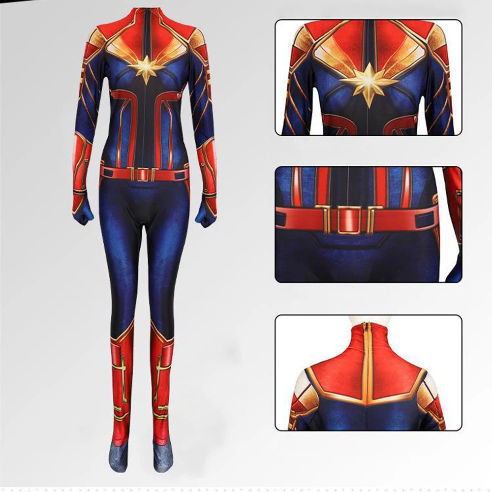 Anime Super Captain Marve cosplay Kostüm Film der Rächer Cosplay Bodysuit Overall Halloween Kostüm für Kinder Overall