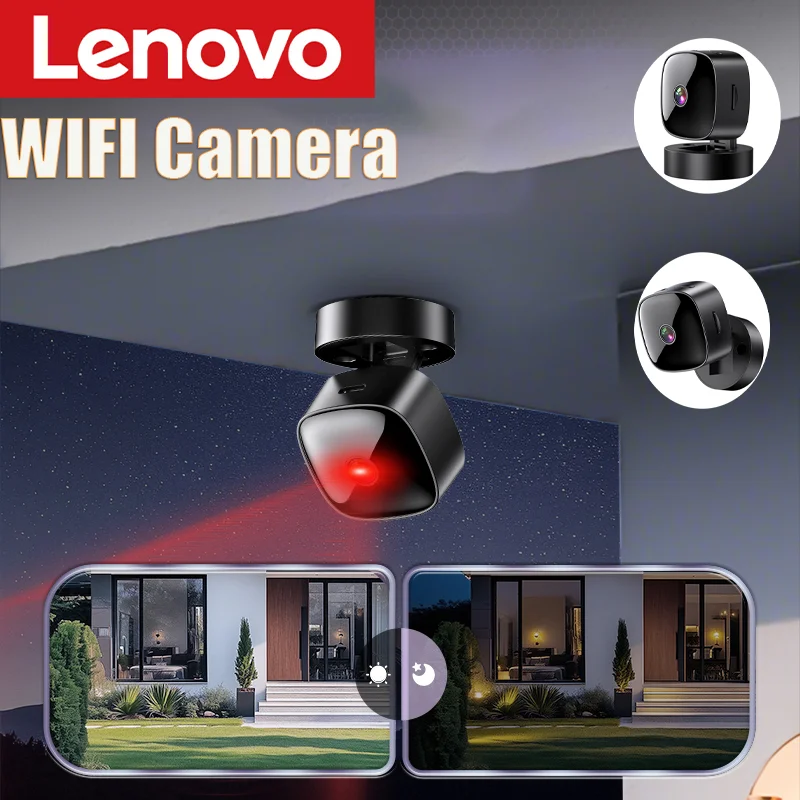 Cámara Wifi HD 6K de Lenovo, Mini Cámara Inalámbrica de Seguridad, Protección, Monitoreo Remoto, Videocámaras, Vigilancia, Cámara Inteligente para el Hogar