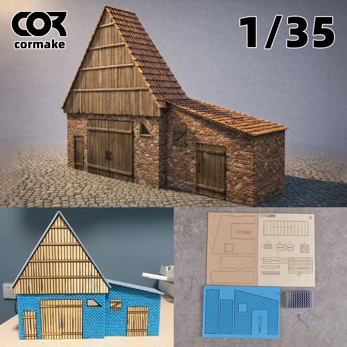 

Архитектурная модель-конструктор: склад, ангар, кладовка, зернохранилище, сарай, диорама. Набор для сборки масштабных моделей 1/35, 1/32.